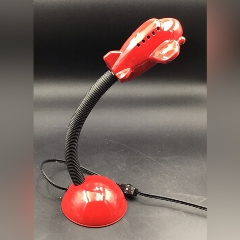 Dayton Hudson Vtg Airplane Lamp Desk Gloss Red Plane Gooseneck Retro GVC Working
